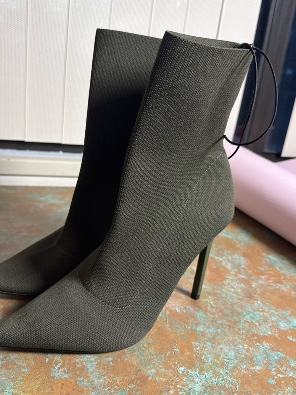 Women's Pointed Toe High Heel Sock Boot
